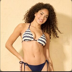 Women's Crochet Triangle Bikini Top - Shade & Shore™ Blue M